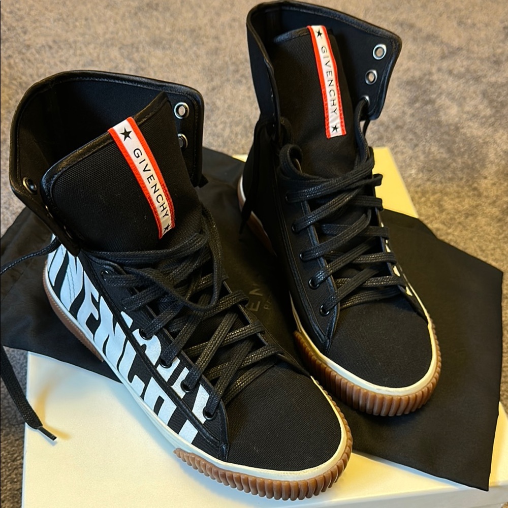 Givenchy Black and White High-Top Sneakers
